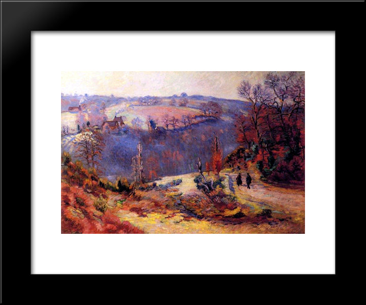 Pont-Charraud Gelee Blanche 20x24 Black Modern Wood Framed Art Print Poster by Guillaumin, Armand