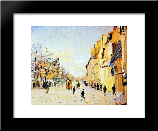 Quai De Bercy, Effets De Neige 20x24 Black Modern Wood Framed Art Print Poster by Guillaumin, Armand