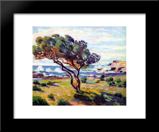 Rafales De Vent, Le Brusc 20x24 Black Modern Wood Framed Art Print Poster by Guillaumin, Armand