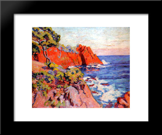 Rochers Sur La Cote A Agay 20x24 Black Modern Wood Framed Art Print Poster by Guillaumin, Armand