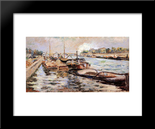 The Seine 20x24 Black Modern Wood Framed Art Print Poster by Guillaumin, Armand