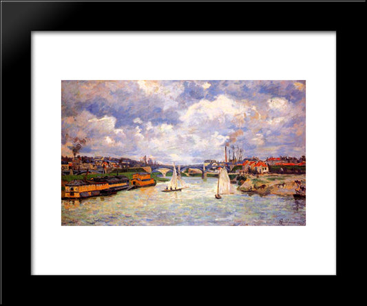 The Seine River At Charenton 20x24 Black Modern Wood Framed Art Print Poster by Guillaumin, Armand