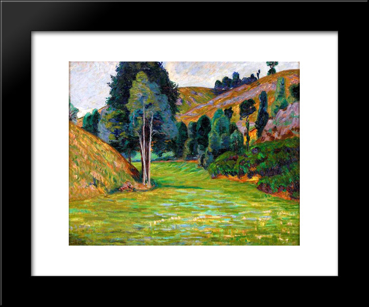 Valley In Pontgibaud 20x24 Black Modern Wood Framed Art Print Poster by Guillaumin, Armand