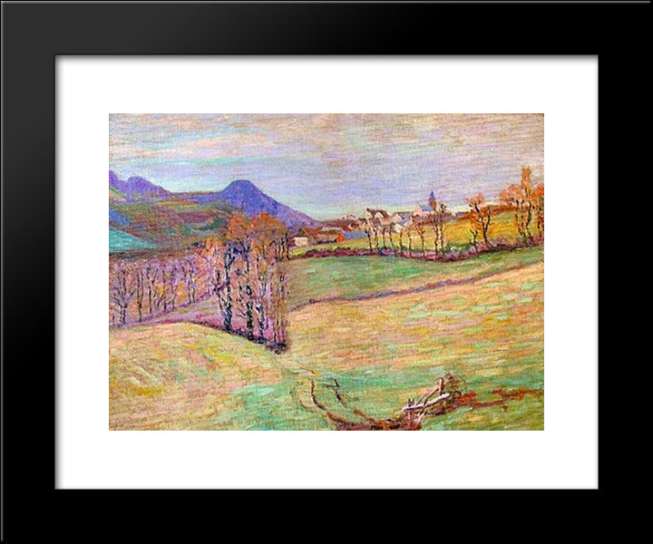 View Of Saint-Sauves 20x24 Black Modern Wood Framed Art Print Poster by Guillaumin, Armand