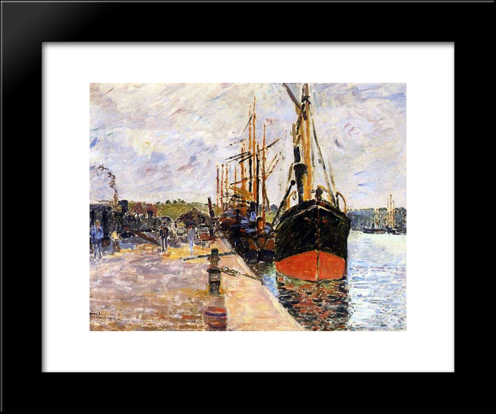 Vue De Port 20x24 Black Modern Wood Framed Art Print Poster by Guillaumin, Armand