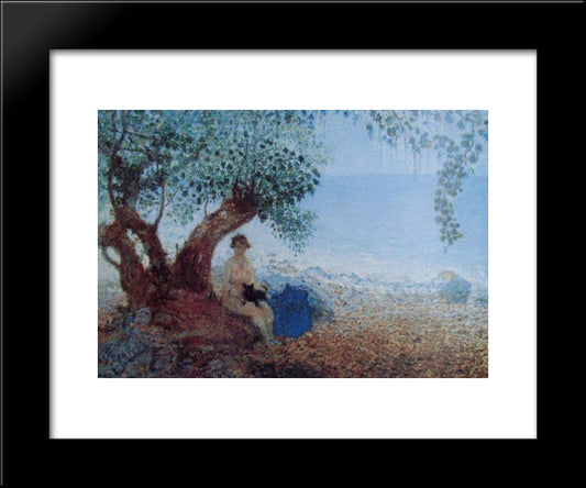 Bajo Un Uvero 20x24 Black Modern Wood Framed Art Print Poster by Reveron, Armando