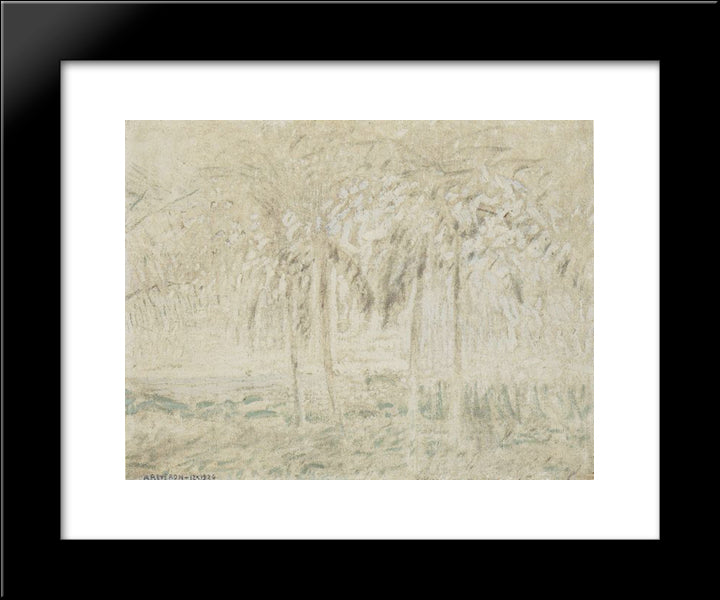 Cocoteros En La Playa 20x24 Black Modern Wood Framed Art Print Poster by Reveron, Armando