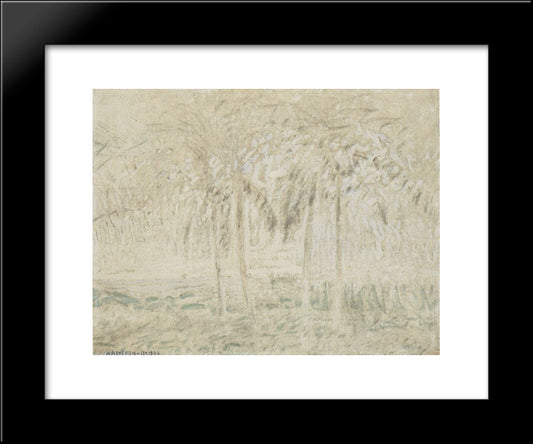 Cocoteros En La Playa 20x24 Black Modern Wood Framed Art Print Poster by Reveron, Armando