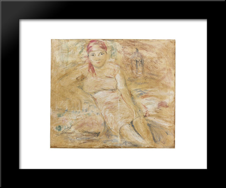 Juanita Sentada (Descanso) 20x24 Black Modern Wood Framed Art Print Poster by Reveron, Armando