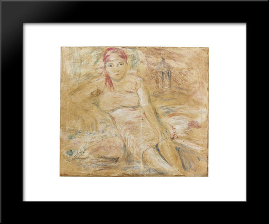 Juanita Sentada (Descanso) 20x24 Black Modern Wood Framed Art Print Poster by Reveron, Armando