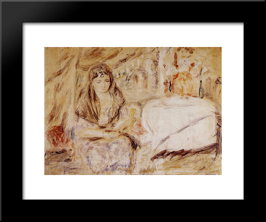 Mujer Com Mantilla 20x24 Black Modern Wood Framed Art Print Poster by Reveron, Armando