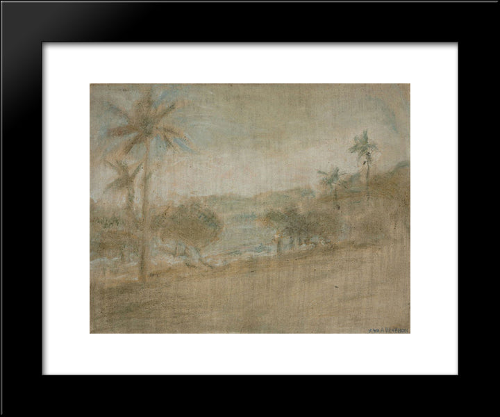 Playa De Macuto 20x24 Black Modern Wood Framed Art Print Poster by Reveron, Armando