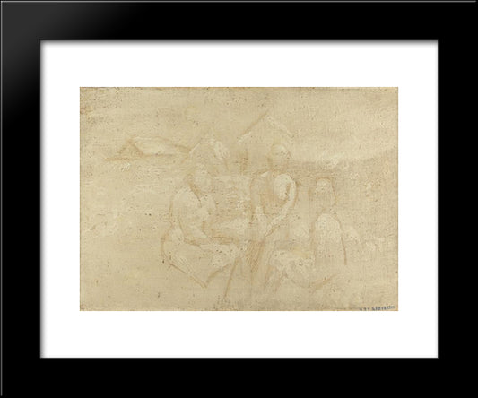 Tres Figuras 20x24 Black Modern Wood Framed Art Print Poster by Reveron, Armando