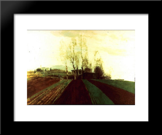 Arable Land Corridors In The Early Spring. 20x24 Black Modern Wood Framed Art Print Poster by Bocklin, Arnold