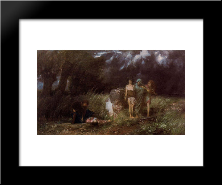 Assassin Pursued By Furies 20x24 Black Modern Wood Framed Art Print Poster by Bocklin, Arnold