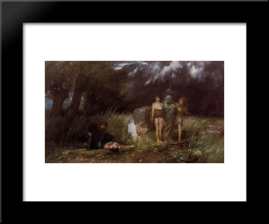 Assassin Pursued By Furies 20x24 Black Modern Wood Framed Art Print Poster by Bocklin, Arnold