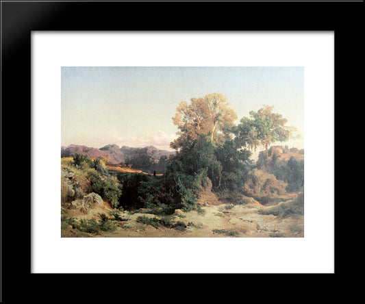 At Alban Hills 20x24 Black Modern Wood Framed Art Print Poster by Bocklin, Arnold