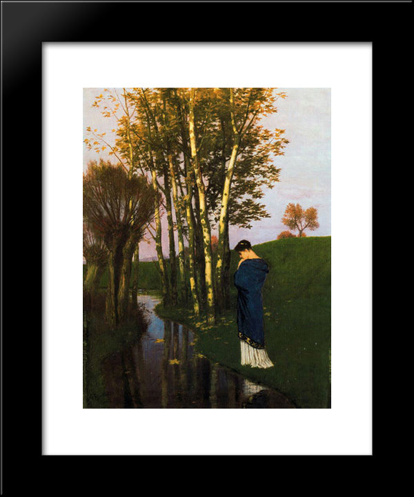 Autumn Thoughts 20x24 Black Modern Wood Framed Art Print Poster by Bocklin, Arnold