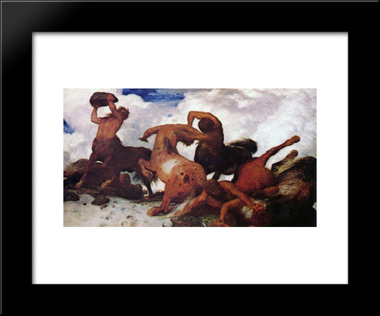 Centaurs 20x24 Black Modern Wood Framed Art Print Poster by Bocklin, Arnold