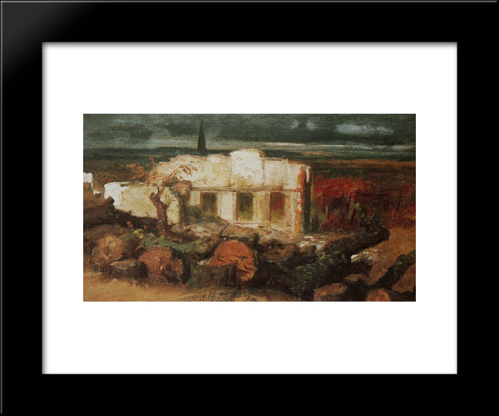 Destroyed House In Kehl 20x24 Black Modern Wood Framed Art Print Poster by Bocklin, Arnold