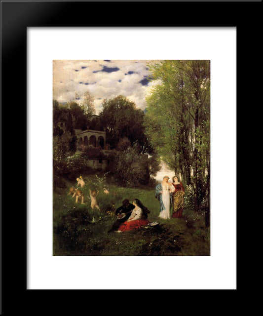 Ideal Spring Landscape 20x24 Black Modern Wood Framed Art Print Poster by Bocklin, Arnold