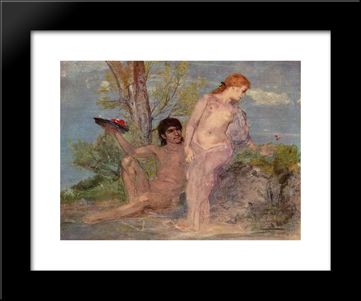 Idyll 20x24 Black Modern Wood Framed Art Print Poster by Bocklin, Arnold