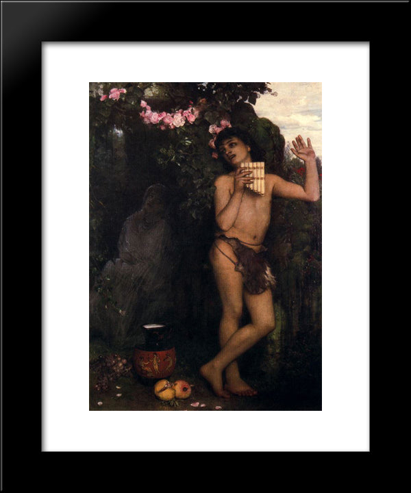 Lament Of The Shepherd 20x24 Black Modern Wood Framed Art Print Poster by Bocklin, Arnold