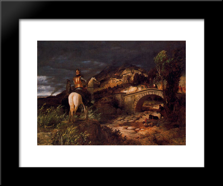 March Of The Goths 20x24 Black Modern Wood Framed Art Print Poster by Bocklin, Arnold