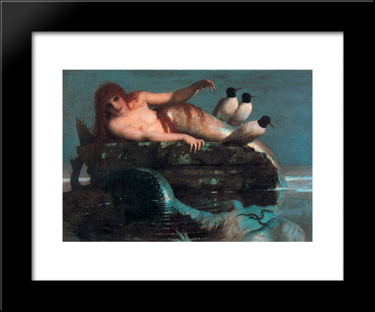 Meerestille (Calm Sea) 20x24 Black Modern Wood Framed Art Print Poster by Bocklin, Arnold