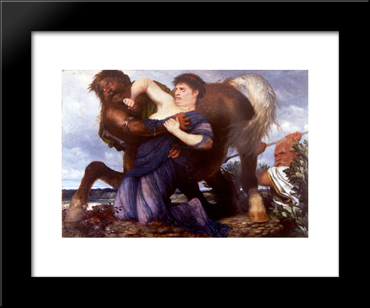 Nessus And Deianeira 20x24 Black Modern Wood Framed Art Print Poster by Bocklin, Arnold