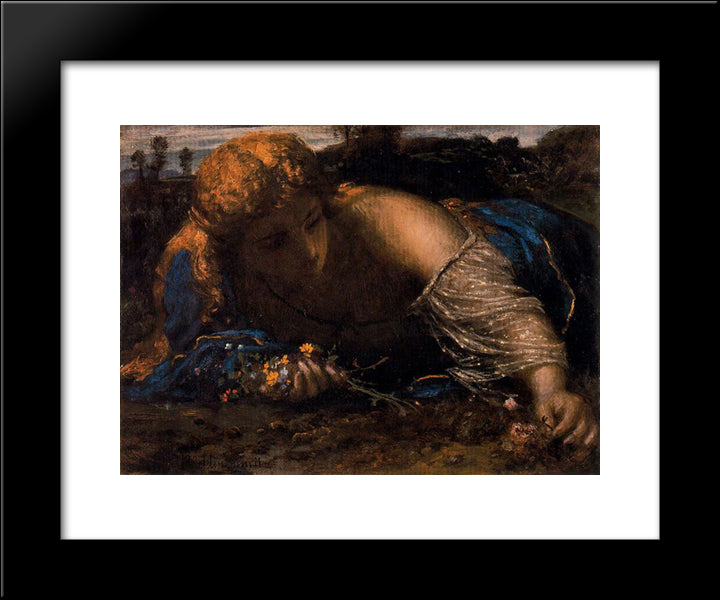 Nymph 20x24 Black Modern Wood Framed Art Print Poster by Bocklin, Arnold