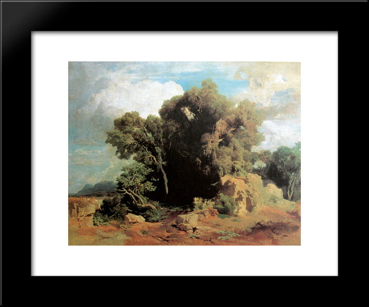 On The Pontine Swamps 20x24 Black Modern Wood Framed Art Print Poster by Bocklin, Arnold