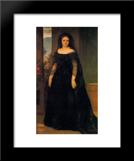 Portrait Of Actress Fanny Janauscher 20x24 Black Modern Wood Framed Art Print Poster by Bocklin, Arnold