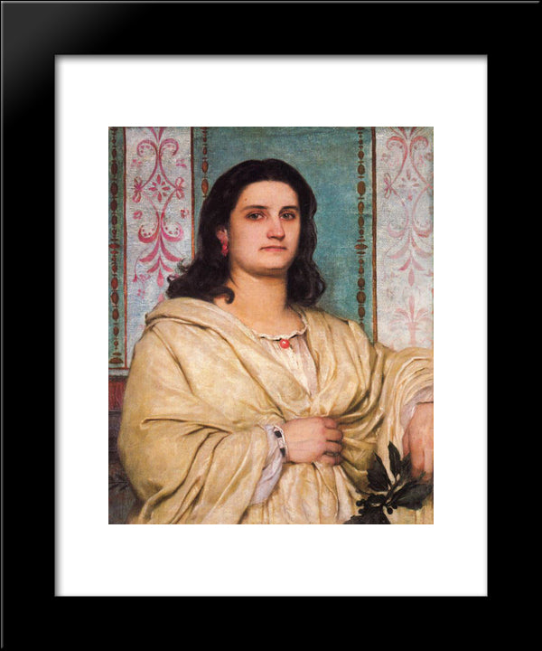 Portrait Of Angela Bocklin As Muse 20x24 Black Modern Wood Framed Art Print Poster by Bocklin, Arnold