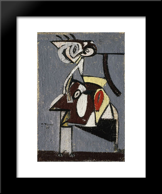 Child Of An Idumean Night (Composition No. 4) 20x24 Black Modern Wood Framed Art Print Poster by Gorky, Arshile