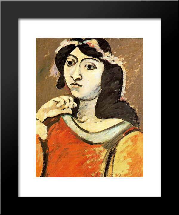 Portrait Of Ahko 20x24 Black Modern Wood Framed Art Print Poster by Gorky, Arshile