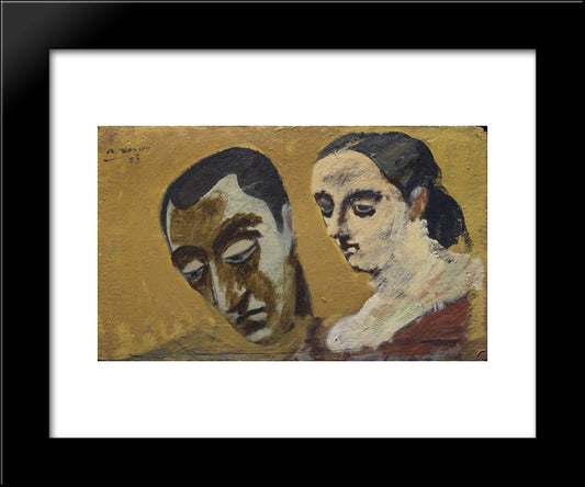 Portrait Of Myself And My Imaginary Wife 20x24 Black Modern Wood Framed Art Print Poster by Gorky, Arshile