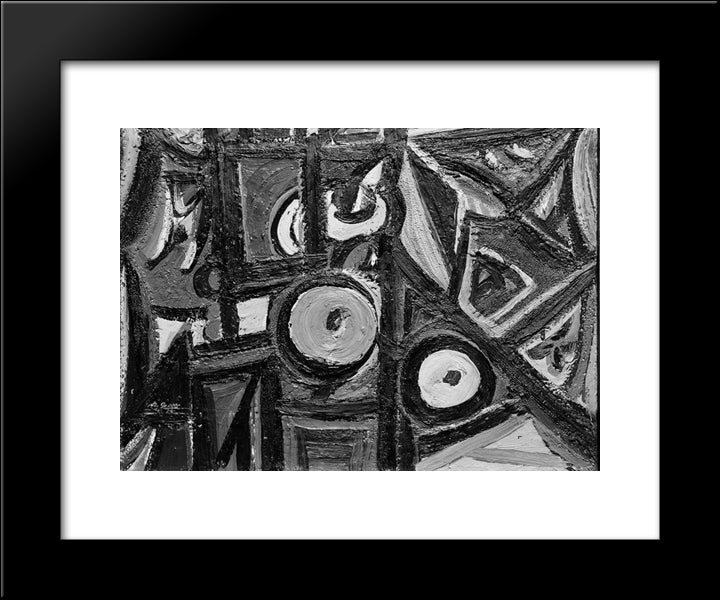 Still Life (Composition No. 7) 20x24 Black Modern Wood Framed Art Print Poster by Gorky, Arshile