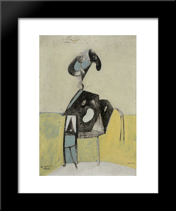 The Raven (Composition No. 3) 20x24 Black Modern Wood Framed Art Print Poster by Gorky, Arshile