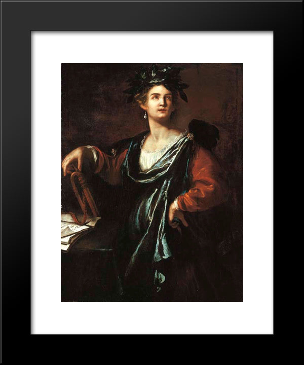 Clio, The Muse Of History 20x24 Black Modern Wood Framed Art Print Poster by Gentileschi, Artemisia