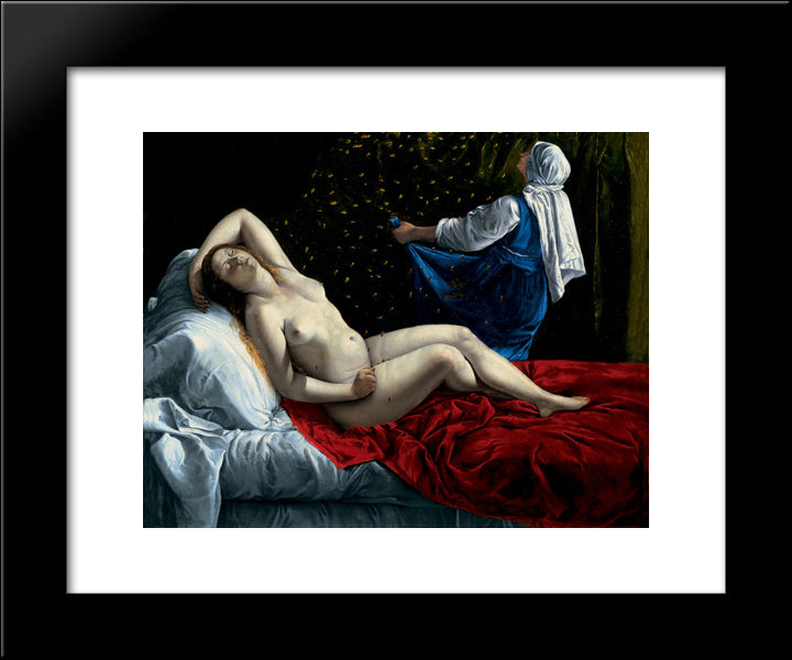 Danae 20x24 Black Modern Wood Framed Art Print Poster by Gentileschi, Artemisia