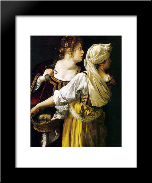 Judith And Her Maidservant 20x24 Black Modern Wood Framed Art Print Poster by Gentileschi, Artemisia