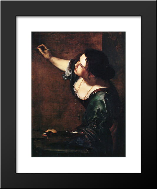 Self-Portrait As The Allegory Of Painting 20x24 Black Modern Wood Framed Art Print Poster by Gentileschi, Artemisia
