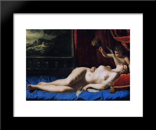 Sleeping Venus 20x24 Black Modern Wood Framed Art Print Poster by Gentileschi, Artemisia
