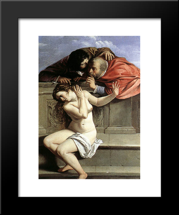 Susanna And The Elders 20x24 Black Modern Wood Framed Art Print Poster by Gentileschi, Artemisia