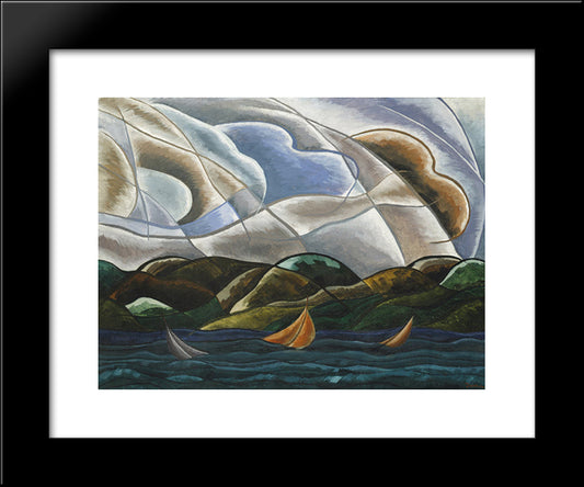 Clouds And Water 20x24 Black Modern Wood Framed Art Print Poster by Dove, Arthur