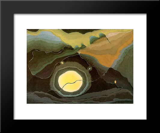 Me And The Moon 20x24 Black Modern Wood Framed Art Print Poster by Dove, Arthur