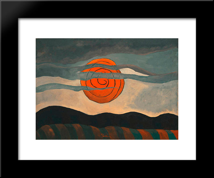 Red Sun 20x24 Black Modern Wood Framed Art Print Poster by Dove, Arthur