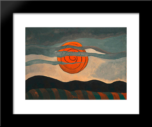 Red Sun 20x24 Black Modern Wood Framed Art Print Poster by Dove, Arthur