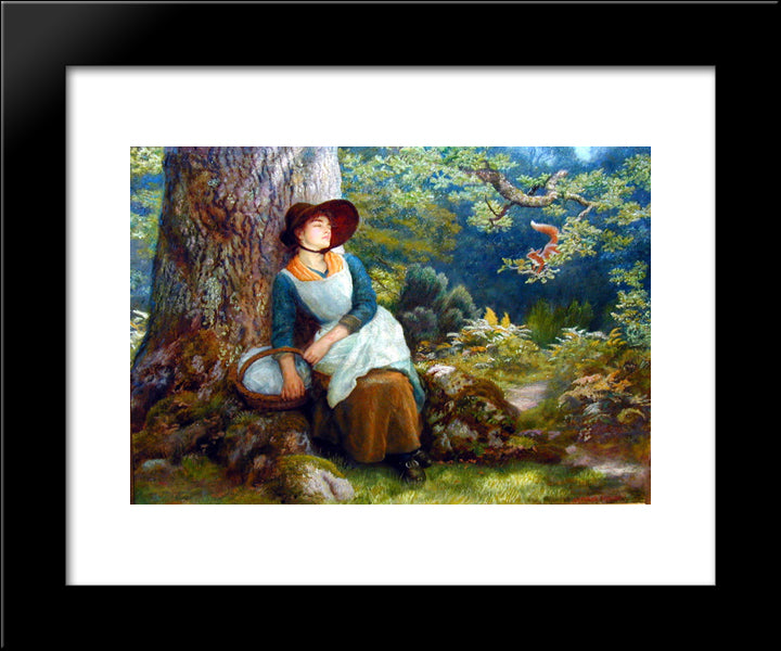 Asleep In The Woods 20x24 Black Modern Wood Framed Art Print Poster by Hughes, Arthur